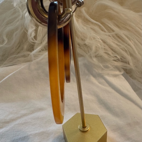 Tortoise Shell Hoop Earrings - Picture 2 of 4